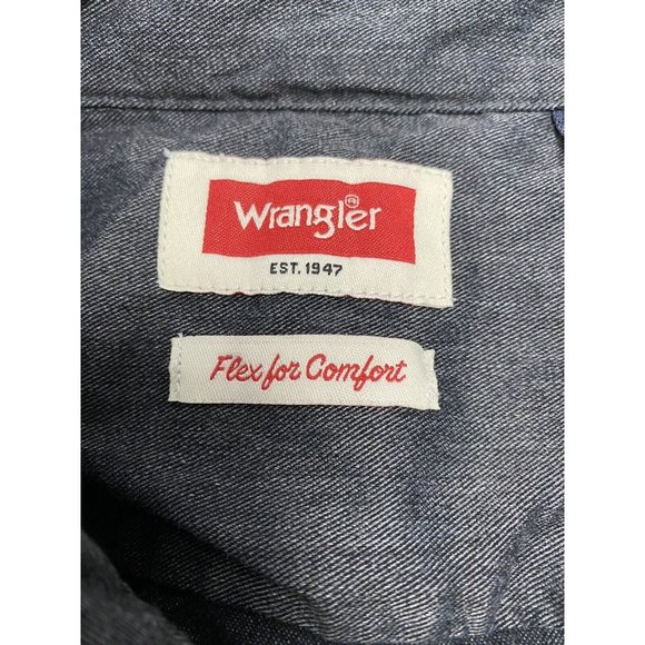 Wrangler Dark Gray Flex for Comfort Long Sleeve Button Down Collared Shirt 3XL - Picture 8 of 10